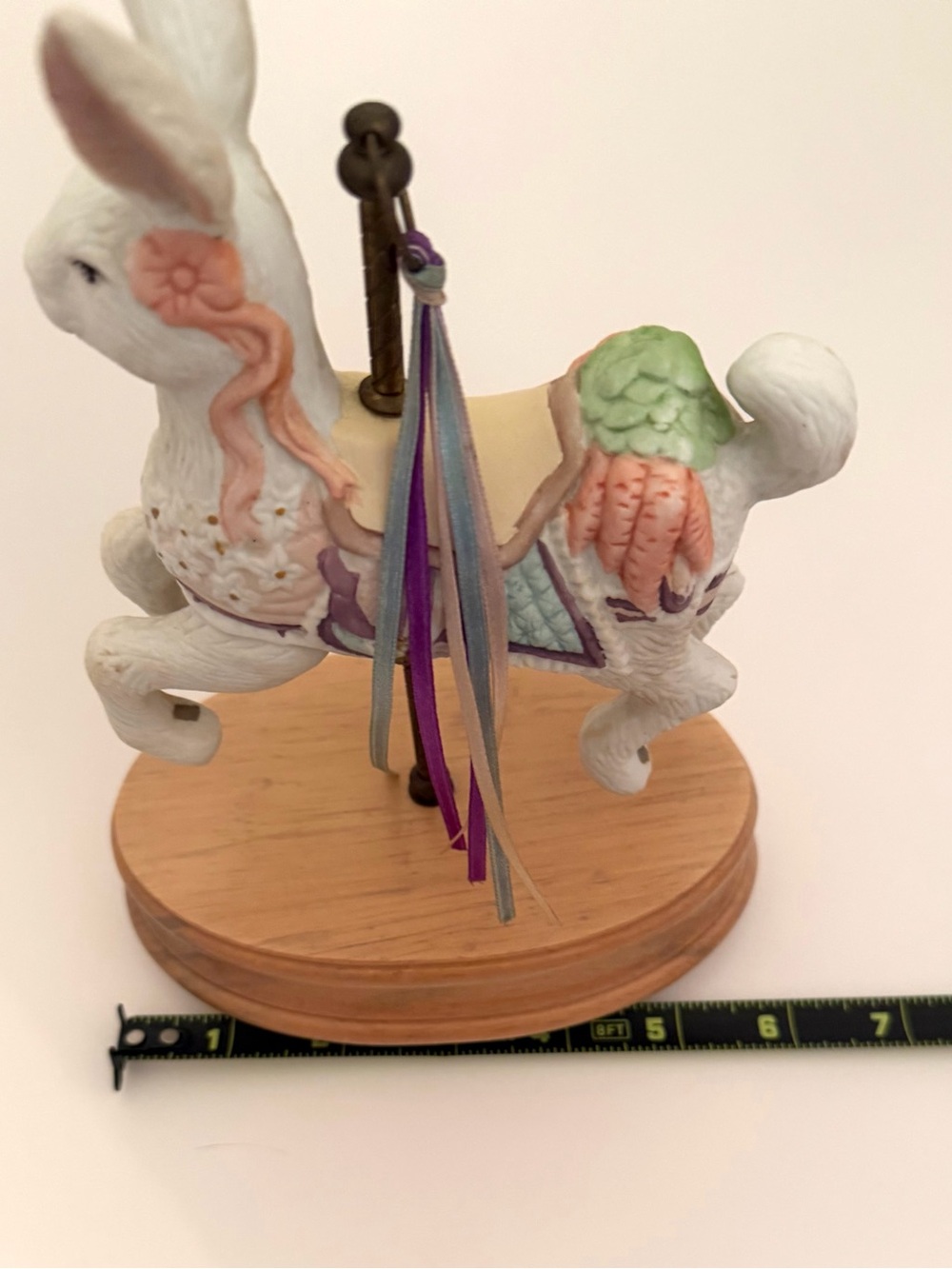 Vintage Bunny Carousel Music Box Wind Up - Picture 7 of 9